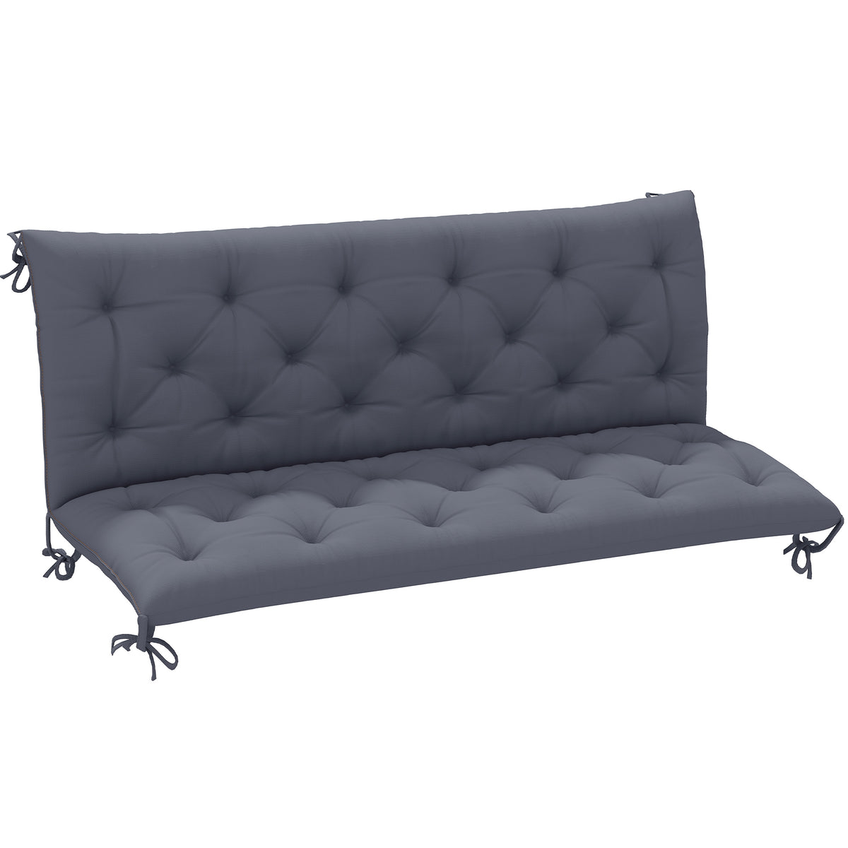 Coussin de banc matelas assise dossier pour banc de jardin coussin balancelle canapé 3 places grand confort 150 x 98 x 8 cm gris