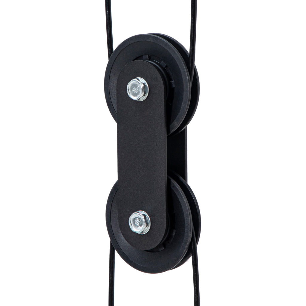 Appareil de musculation double poulie vis à vis crossover, charge libre avec haltère 2 x 50kg dim. 245L x 85l x 207H cm