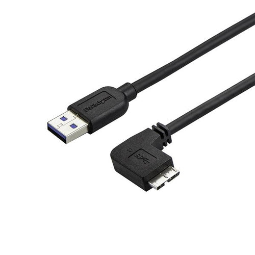 Star Tech Slim Micro USB 3.0 Cable - M/M - Right-Angle Micro-USB - 0.5m (20in)