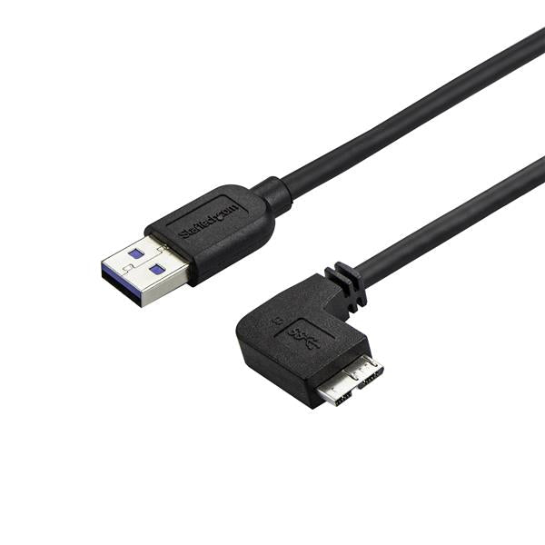 Star Tech Slim Micro USB 3.0 Cable - M/M - Right-Angle Micro-USB - 0.5m (20in)