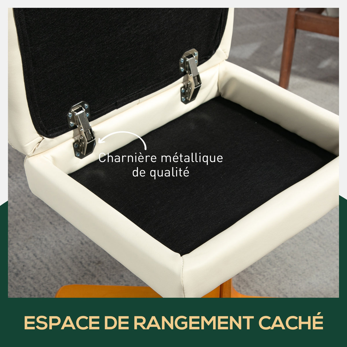 Fauteuil relax avec repose-pied, fauteuil de relaxation, pivotant à 360°, dossier inclinable, 80 x 86 x 99 cm, crème