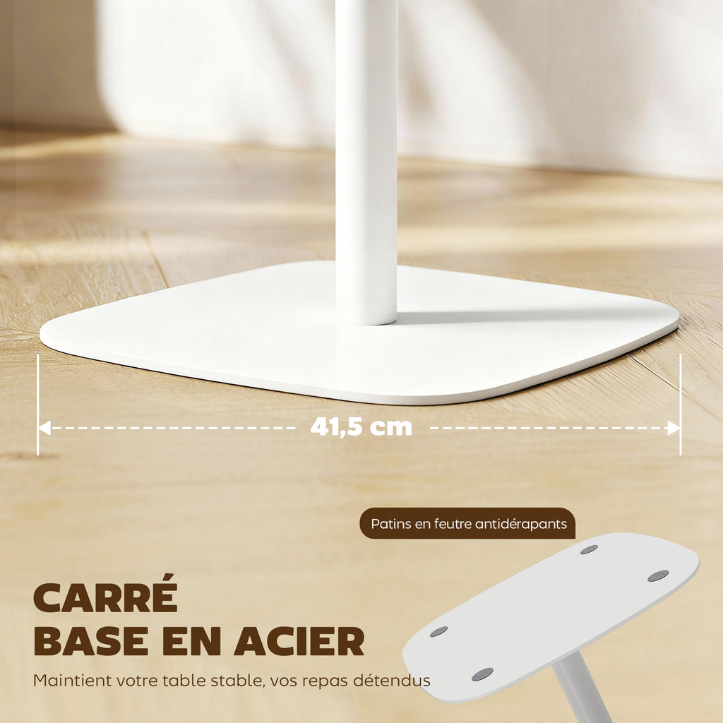 Table à manger carrée pour 2 personnes table de cuisine plateau en effet bois base carrée 60x60x75cm effet bois naturel