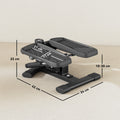 Mini stepper fitness disque de torsion de la taille 2 en 1 écran LCD, hauteur réglable, 100 kg, 42 x 34 x 22 cm, noir