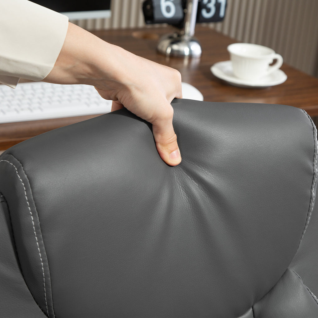 Fauteuil de bureau, chaise bureau ergonomique avec accoudoirs relevables, hauteur réglable, fonction de bascule, gris