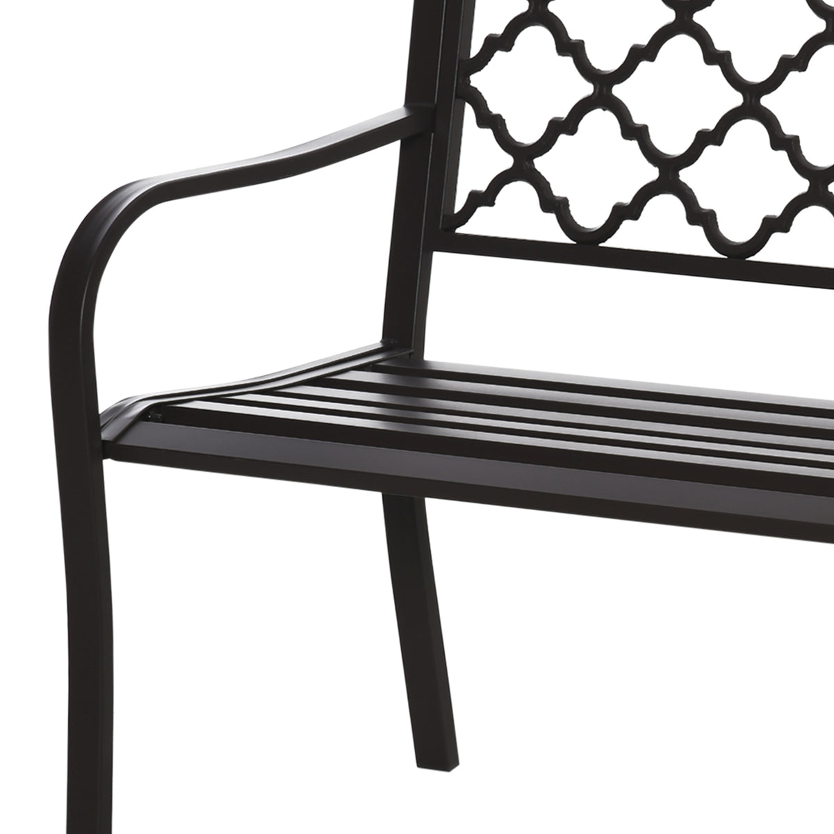 Banc 3 Places de Jardin terrasse Style Rural Chic 128L x 60l x 89H cm métal époxy anticorrosion Fonte Brun