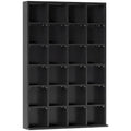 Meuble de rangement multimédia 456 CD/ 336 DVD - bibliothèque en bois avec étagères réglables, 89 x 130,5 cm, noir