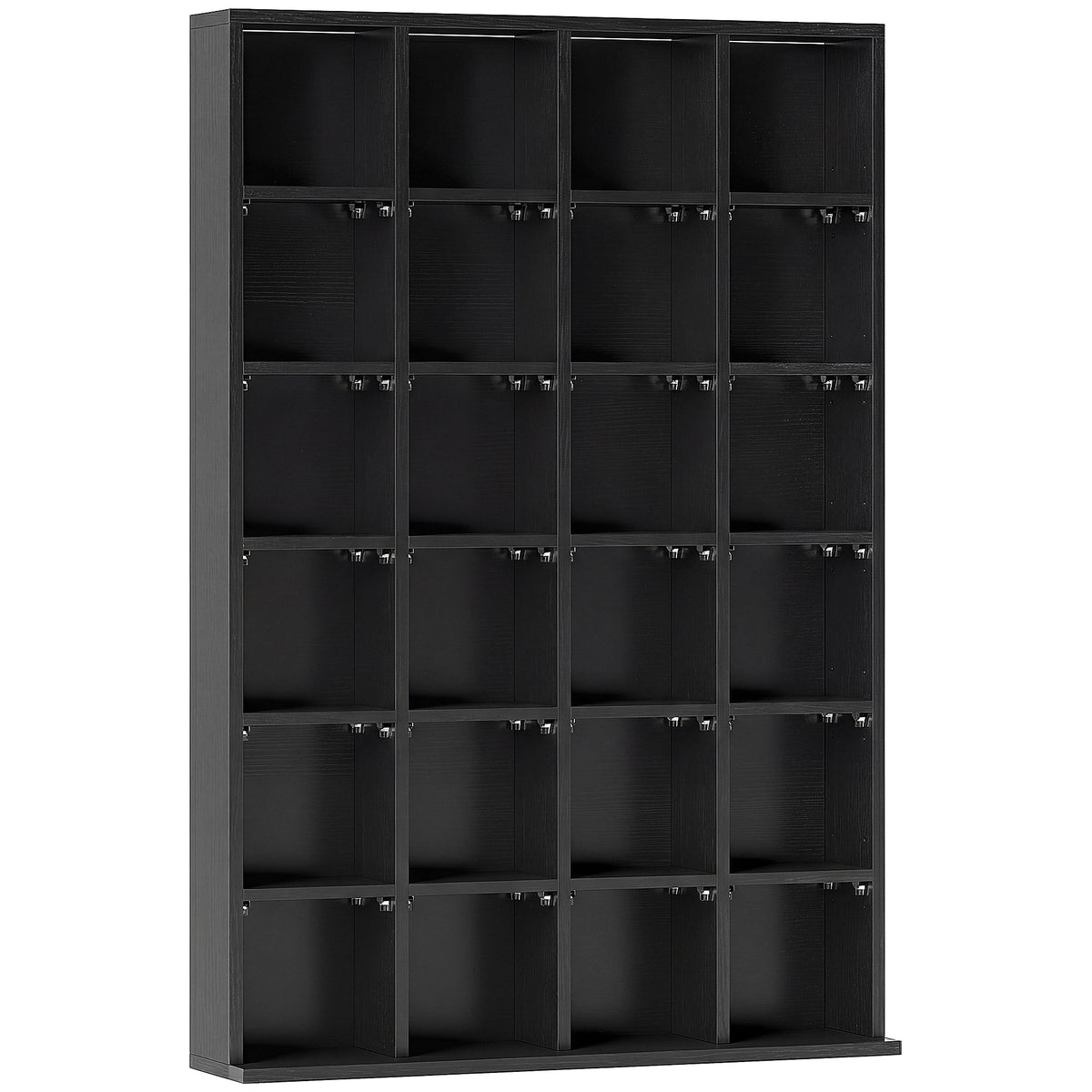 Meuble de rangement multimédia 456 CD/ 336 DVD - bibliothèque en bois avec étagères réglables, 89 x 130,5 cm, noir