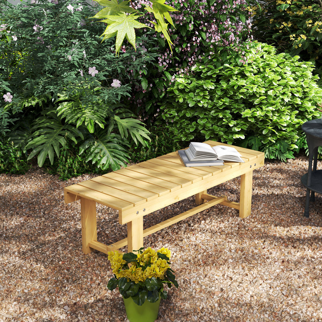Banc de Jardin 2 Places Style Rural Chic Assise à Lattes dim. 110L x 38l x 35H cm Bois de Sapin pré-huilé