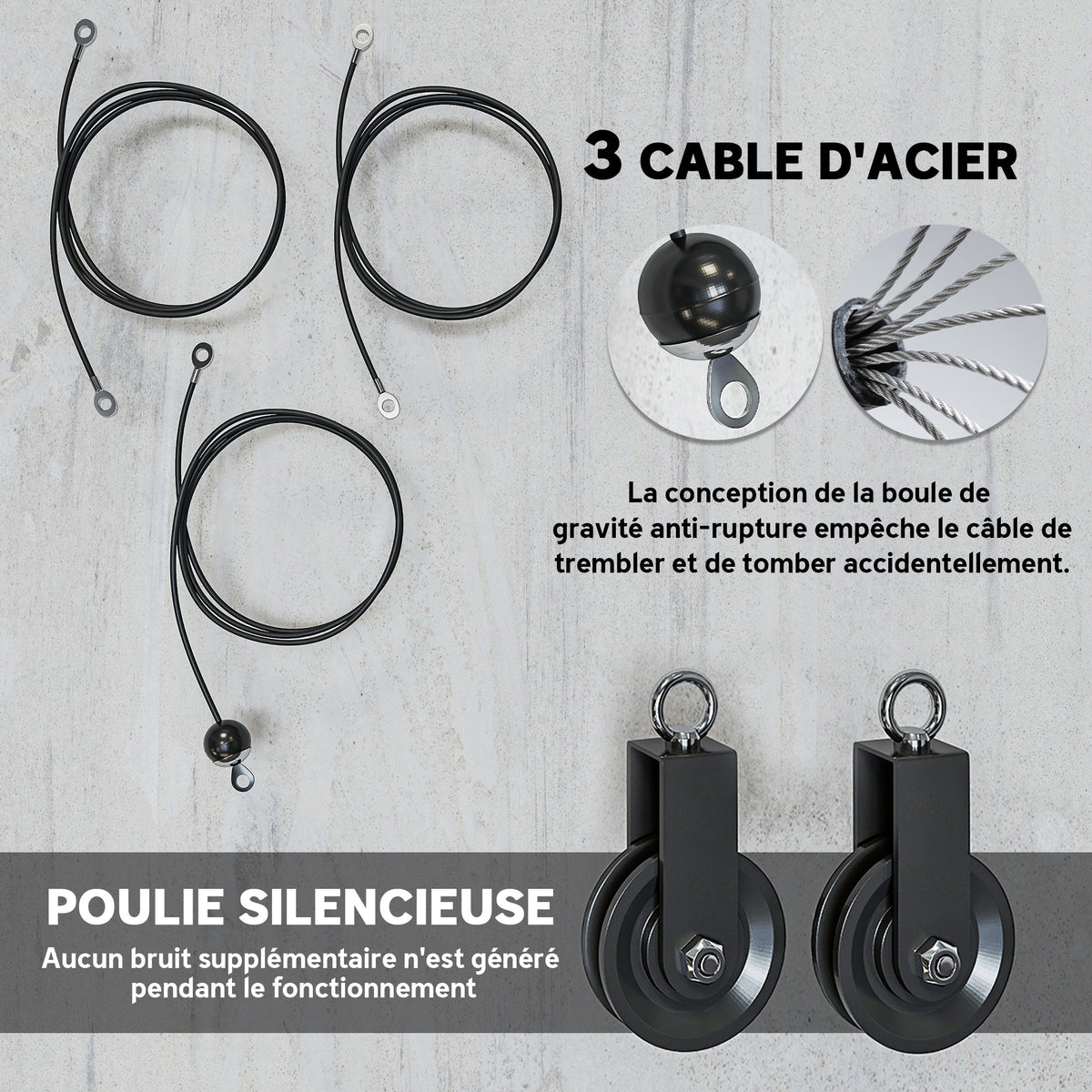 Poulie musculation maison, cable machine musculation exercices de flexion des biceps, des triceps et des bras