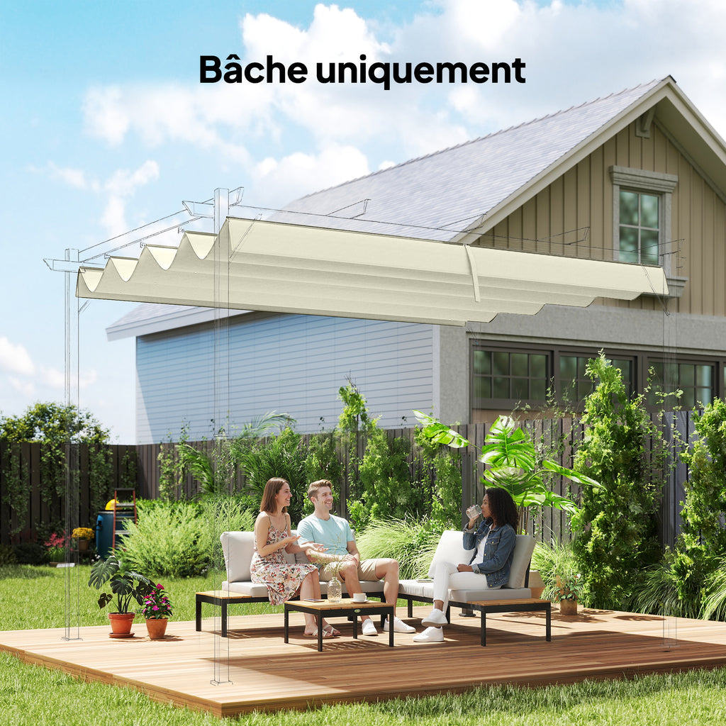 Toile de toit de rechange pour pergola toile de remplacement protection solaire Anti-UV 30+ pour pergola de 3 x 2 m