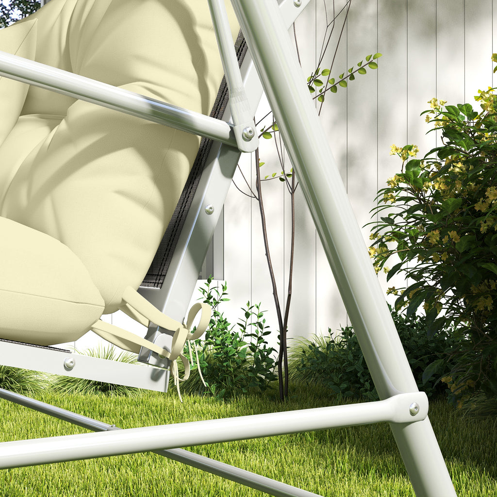 Ensemble de 4 coussins d'extérieur pour balancelle de jardin, 1 coussin d'assise coussins de dossier et 2 oreillers