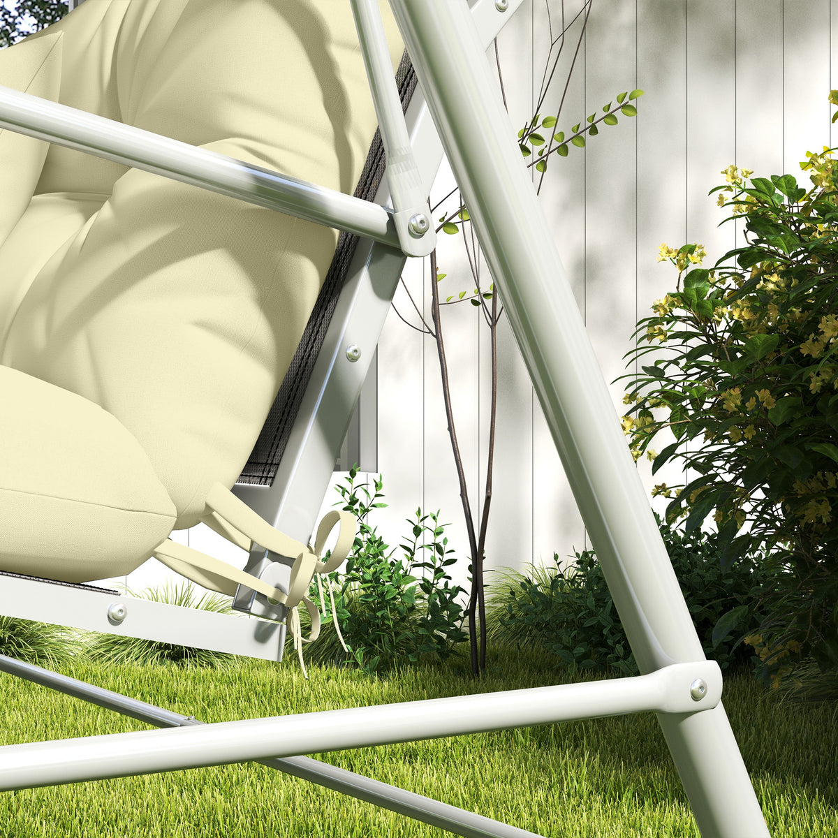 Ensemble de 4 coussins d'extérieur pour balancelle de jardin, 1 coussin d'assise coussins de dossier et 2 oreillers