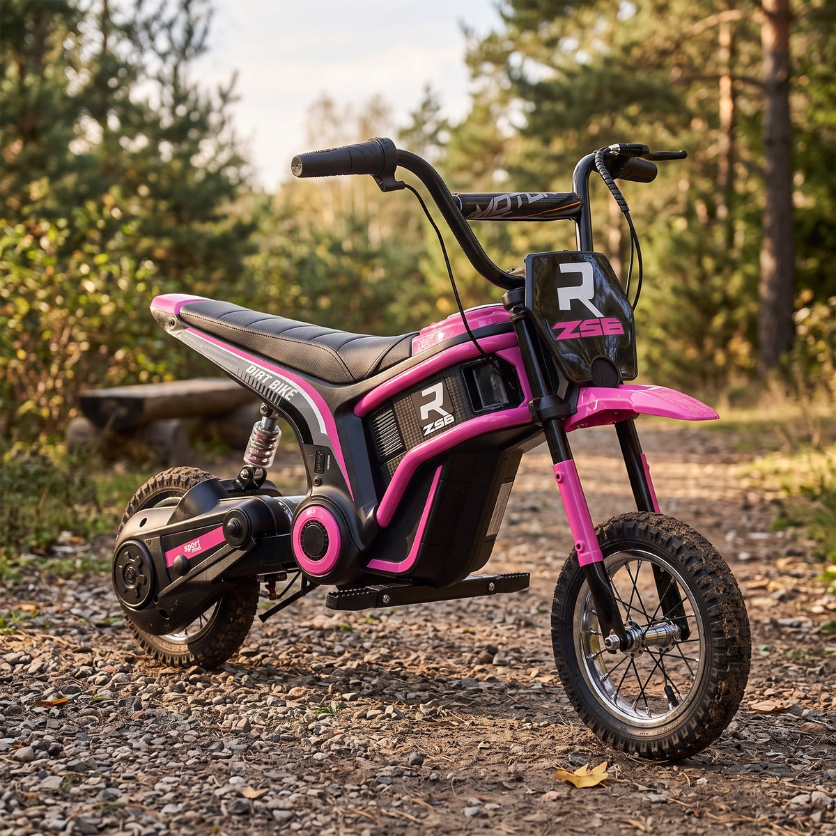 Moto cross électrique enfant moto électrique enfants moteur 350 W batterie 12V 8-16 km/h pneus gonflables 12'' rose
