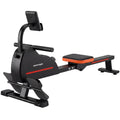 Rameur Musculation d'Appartement Bluetooth Connecté Kinomap & Zwift 16 Niveaux Résistance Silencieux 135x42x72cm Rouge