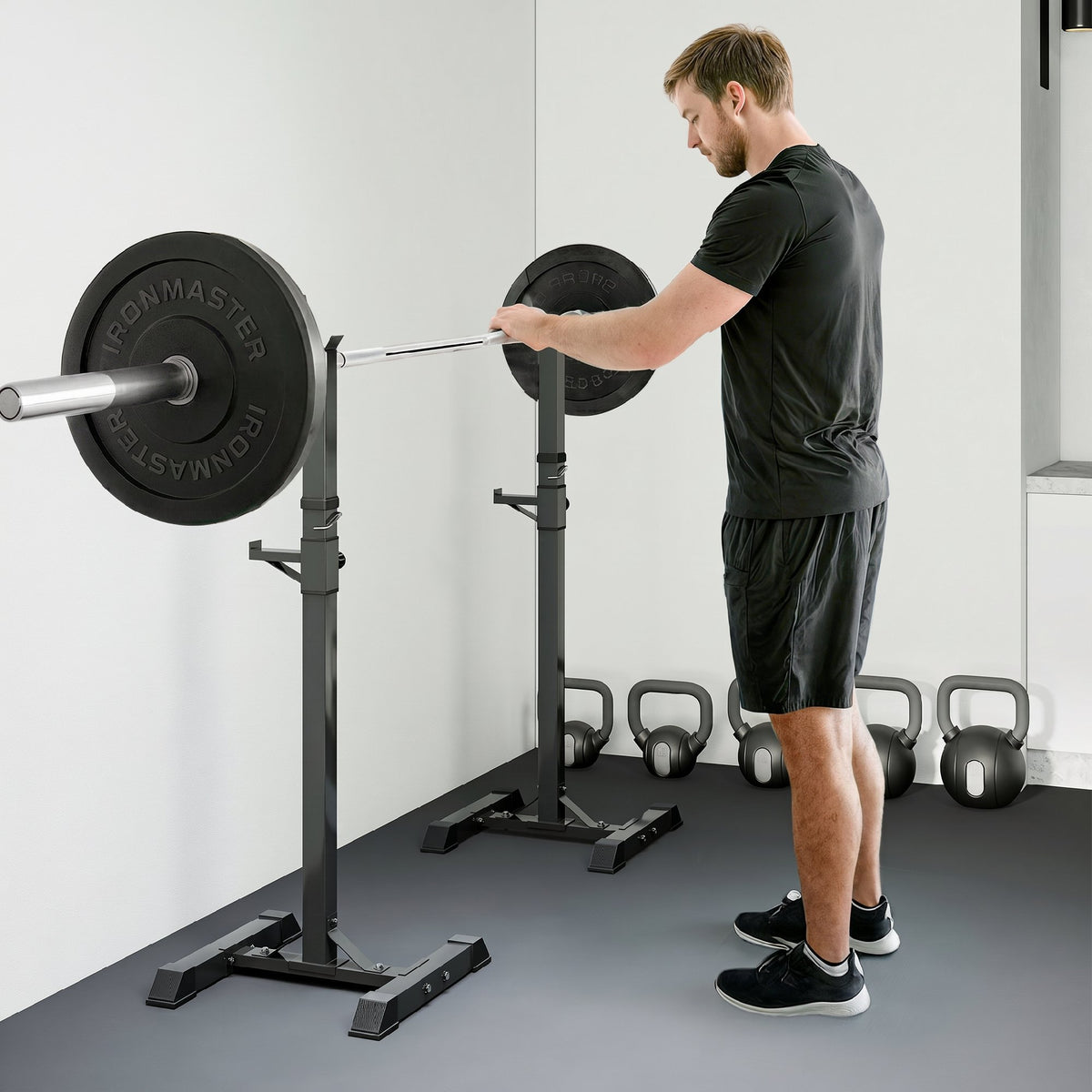 Support de musculation entrainement pour barre longue haltère charge max. 150 Kg