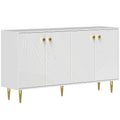 Buffet salon meuble de rangement avec étagères réglables, placards à portes, 140 x 35 x 77,5 cm, blanc