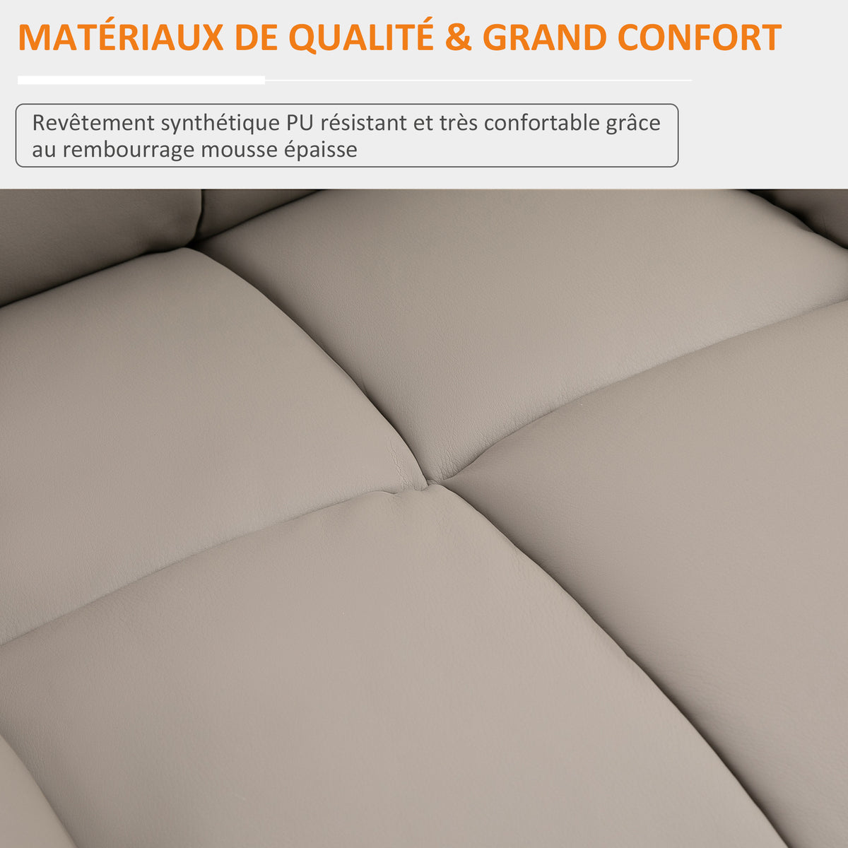 Fauteuil de massage fauteuil de relaxation massant avec dossier inclinable manuellement et repose-pied fauteuil TV revêtement synthétique télécommande incluse gris
