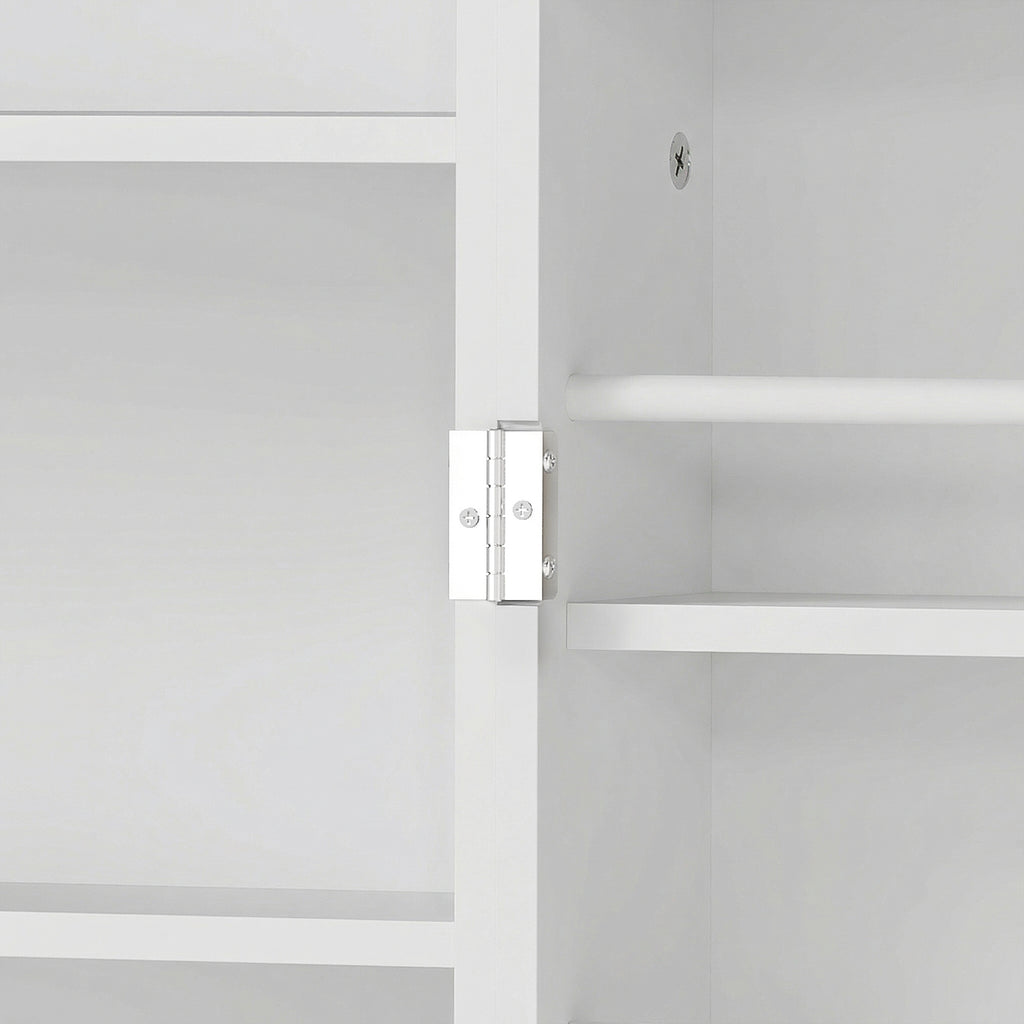 Armoire de cuisine meuble cuisine rangement avec 12 étagères à portes, étagères ajustables, 58x29x119,5cm, blanc