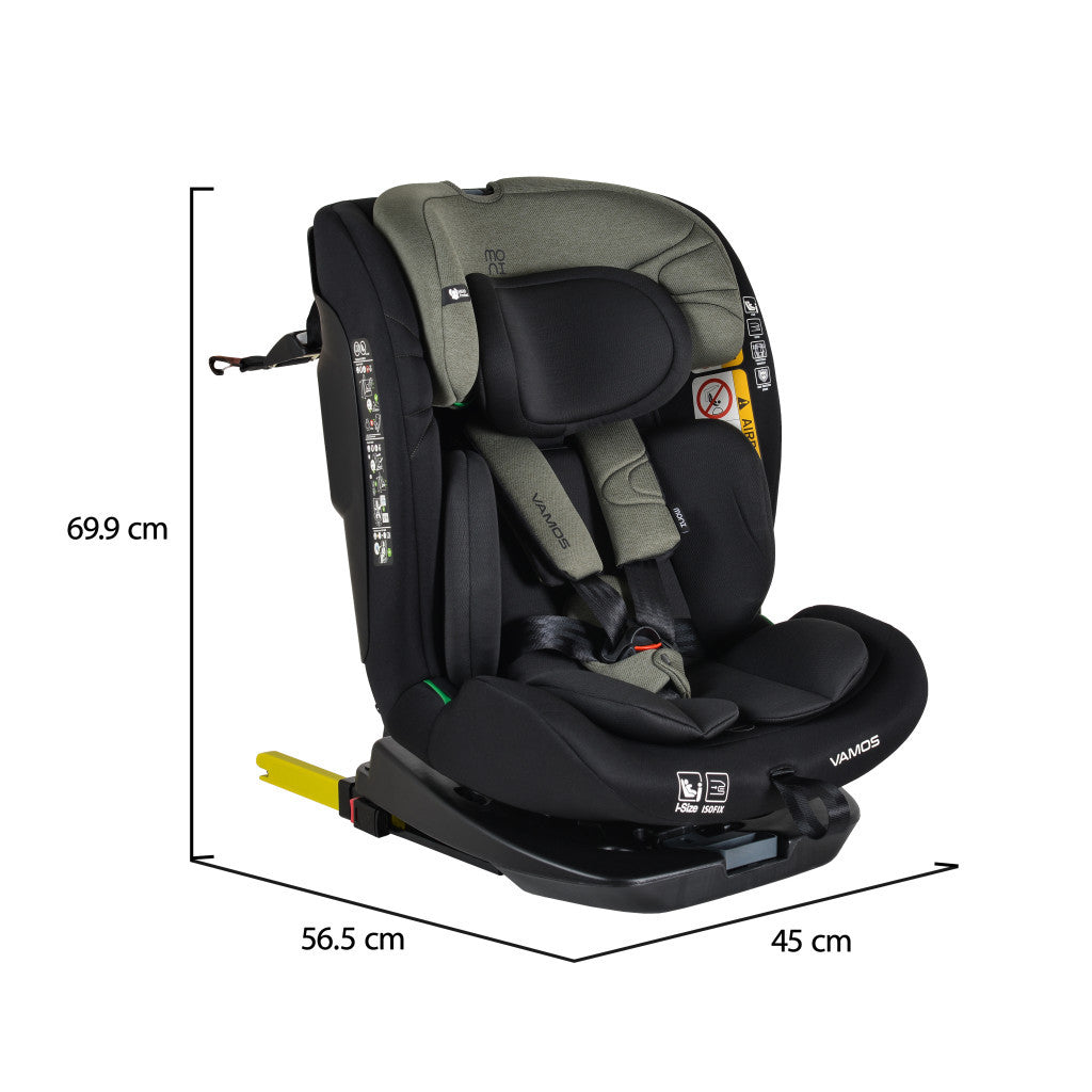 Moni Vamos I-Size 360°-ban forgatható ISOFIX gyermekülés 40-150 cm - Zöld