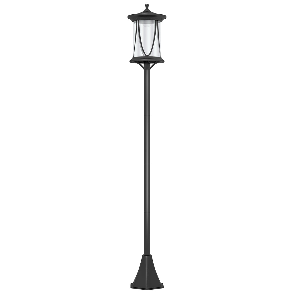Lampadaire solaire extérieur lampadaire de jardin LED avec interrupteur marche/arrêt 17 x 17 x 127 cm noir