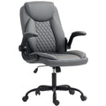 Fauteuil de bureau, chaise bureau ergonomique avec accoudoirs relevables, hauteur réglable, fonction de bascule, gris