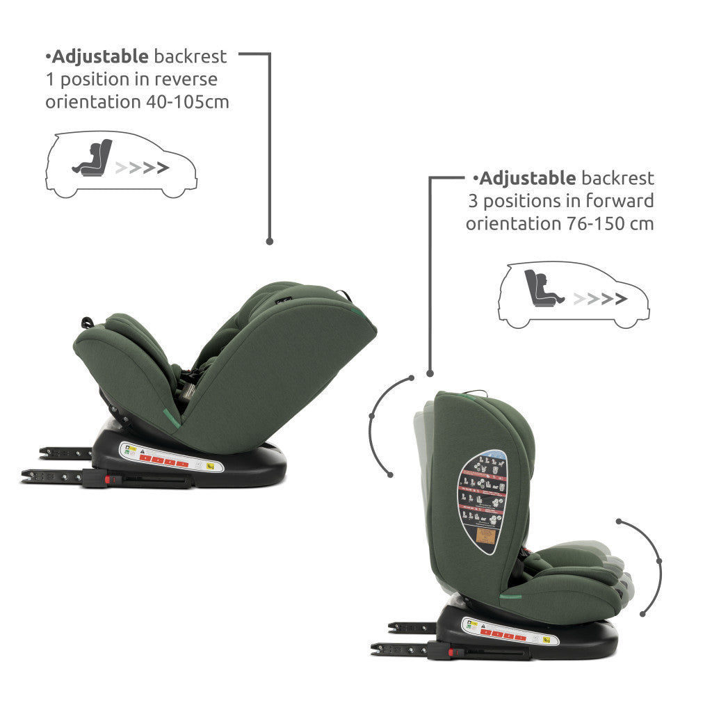 Lorelli Capella autósülés ISOFIX 40-150cm - Green