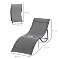 Lot de 2 bains de soleil pliables, chaise longue jardin extérieur en aluminium et textilène anthracite