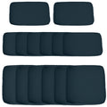Lot de 14 Housses de Rechange Coussins Salon de Jardin - 6 Housses Coussin d'assise, 8 Housses Coussin Dossier Bleu