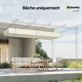 Toile de toit de rechange pour pergola toile de remplacement protection solaire Anti-UV 30+ pour pergola de 3 x 2 m