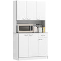 Buffet de cuisine armoire de cuisine contemporaine multi-rangements 6 portes 1 tiroir + grand plateau