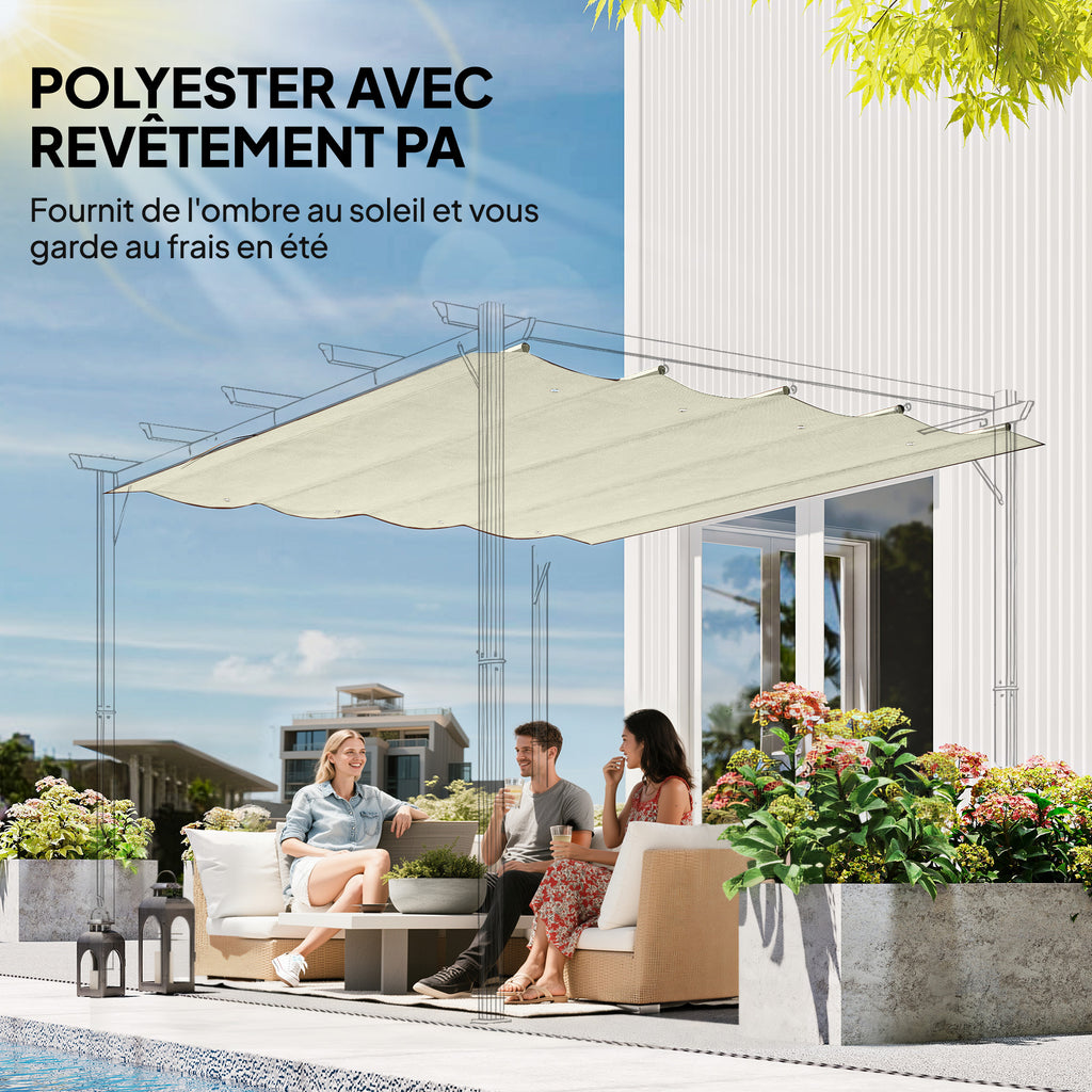 Toile de toit de rechange pour pergola toile de remplacement protection solaire Anti-UV 30+ pour pergola de 3 x 2 m