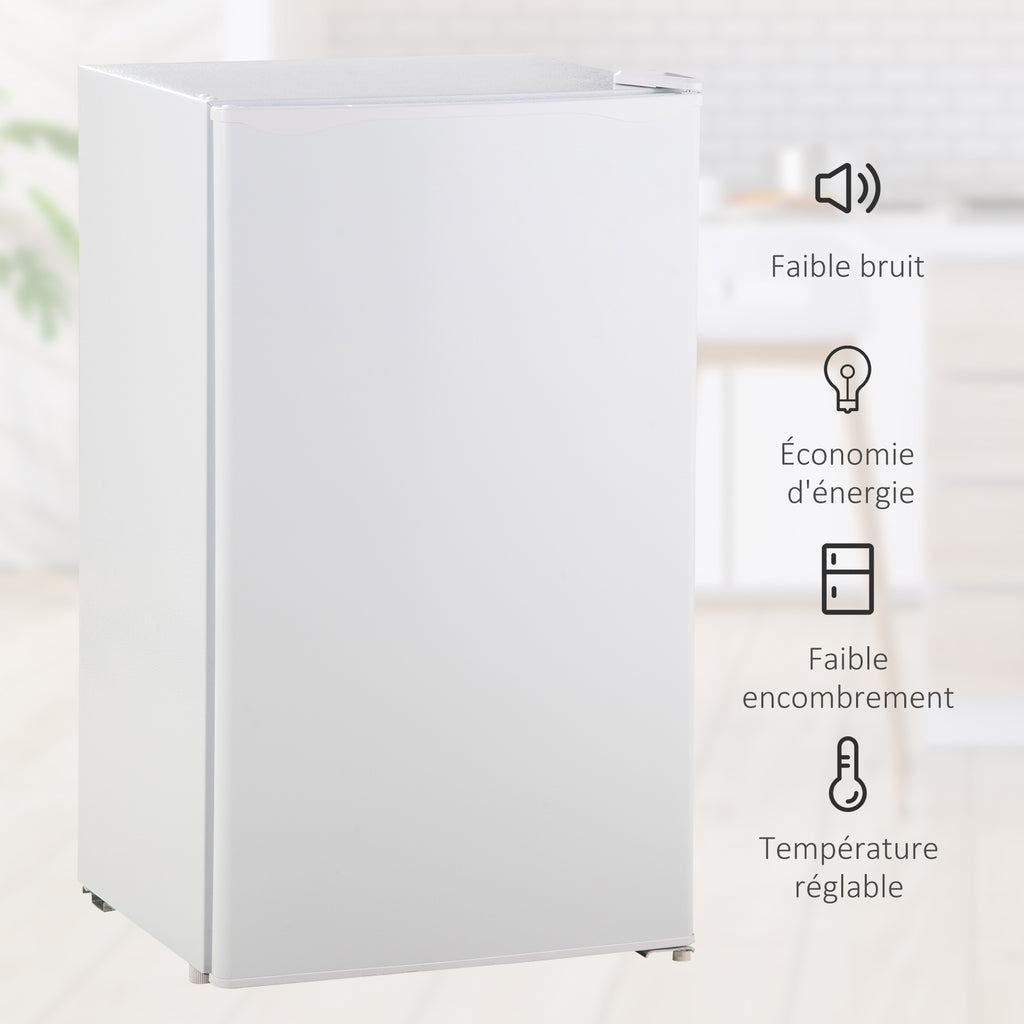 Réfrigérateur congélateur petit réfrigérateur 91 L étagères modulables design sous-comptoir 47,5 x 44,2 x 84 cm blanc