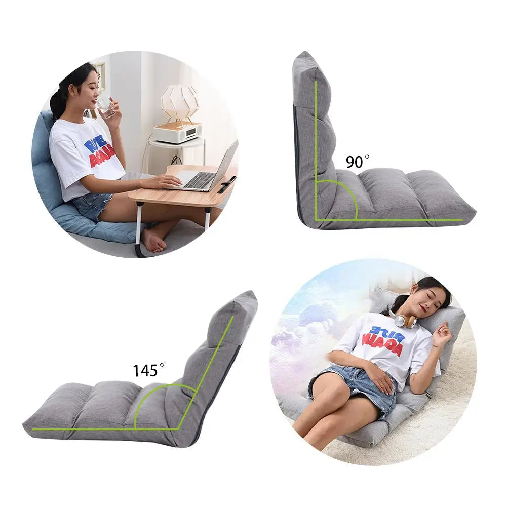 Adjustable Floor Gaming Sofa Chair - Padded Lounger with Back Support