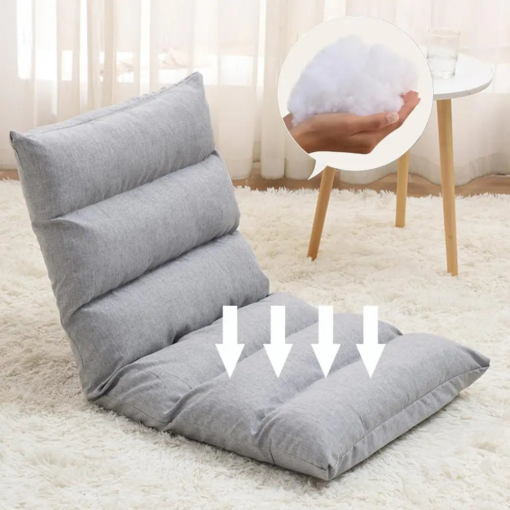 Adjustable Floor Gaming Sofa Chair - Padded Lounger with Back Support