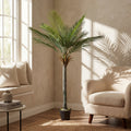 Palmier artificiel 180 cm, plante artificielle tropicale en pot, 15 feuilles réalistes, pour salon, chambre, bureau