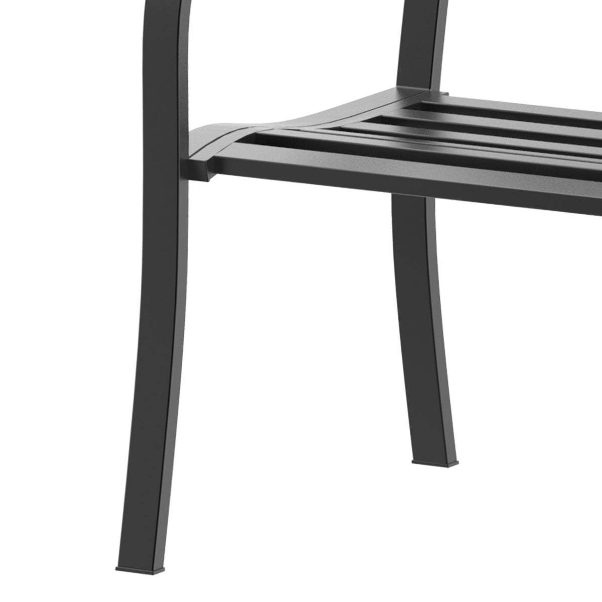 Banc 3 Places de Jardin terrasse Style Contemporain 127L x 60l x 87H cm métal époxy anticorrosion Noir