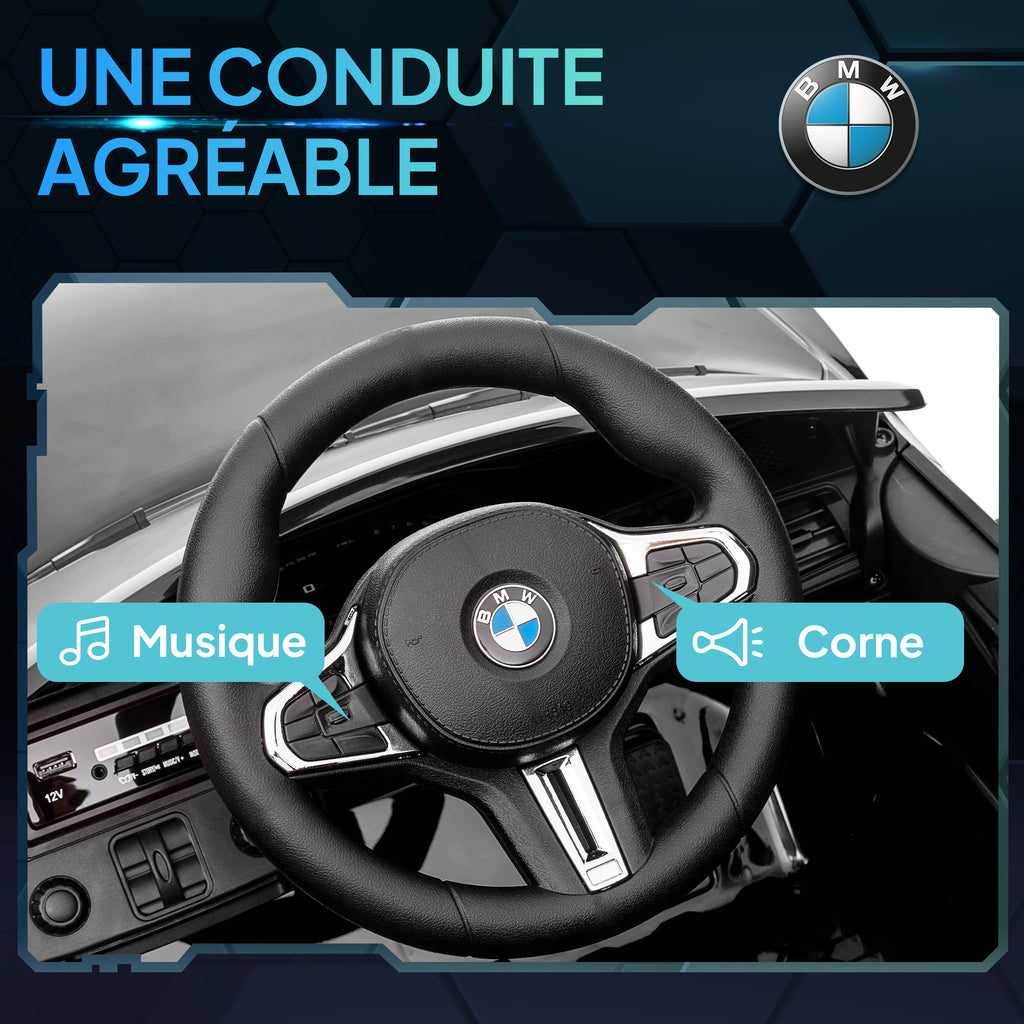 Voiture Électrique pour Enfants BMW M4 12V avec Télécommande 2,4G, Double Moteur, Klaxon, Lumières LED, Noir