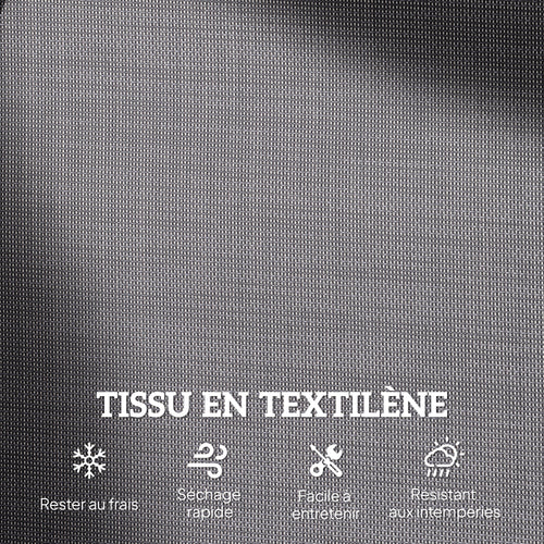Banc à Bascule de Jardin 2 Places Design Contemporain Grand Confort accoudoirs Assise, Dossier Ergonomique Acier textilène Gris