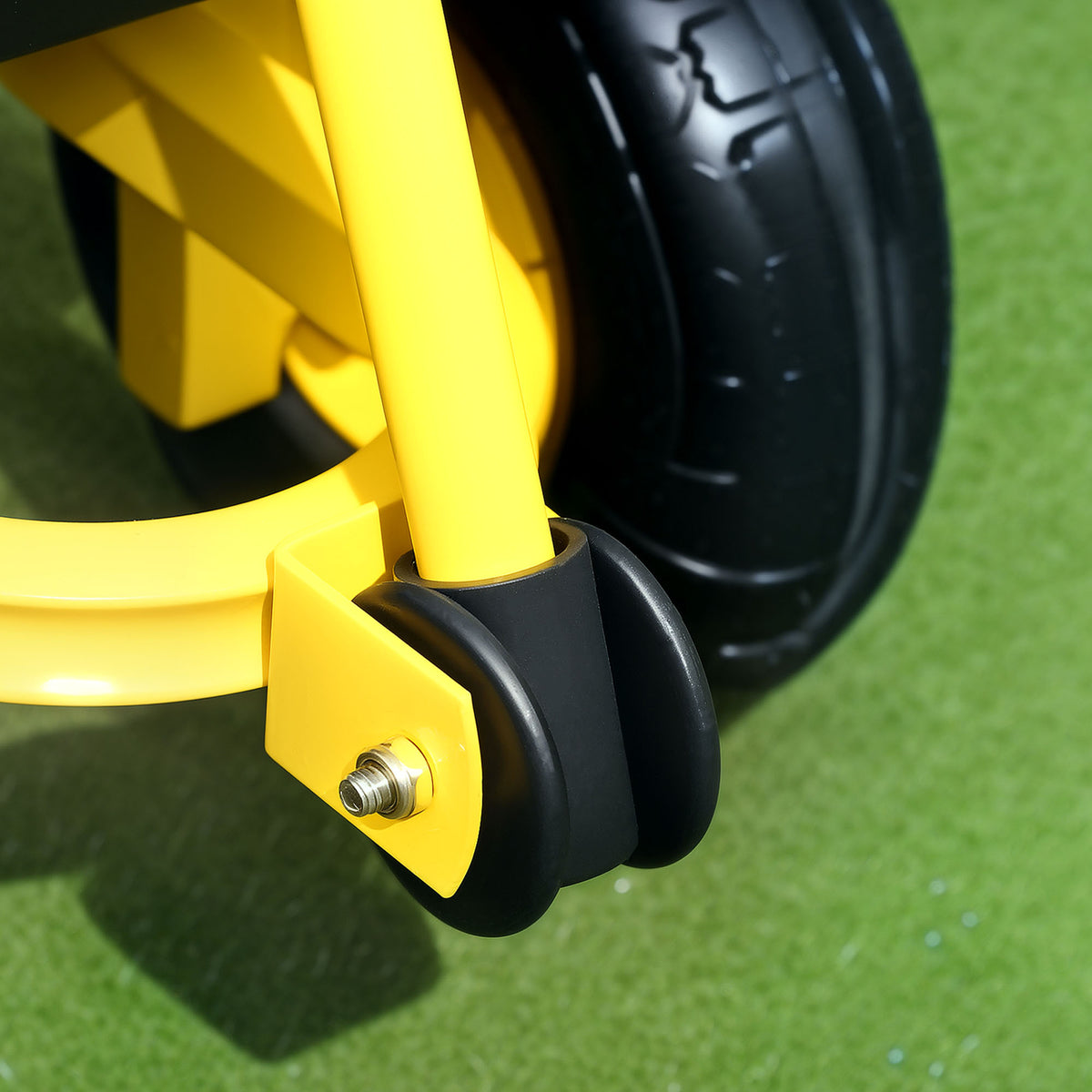 Chariot de jardin chariot de transport 4 roues côtés amovibles transformable en plateau 104 x 54 x 51 cm noir et jaune
