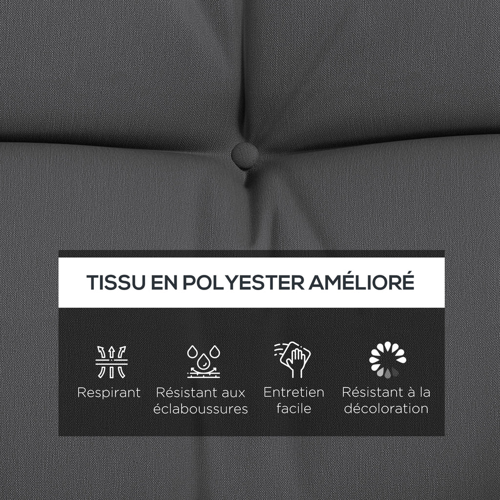 Ensemble de 4 coussins d'extérieur pour balancelle de jardin, 1 coussin d'assise coussins de dossier et 2 oreillers