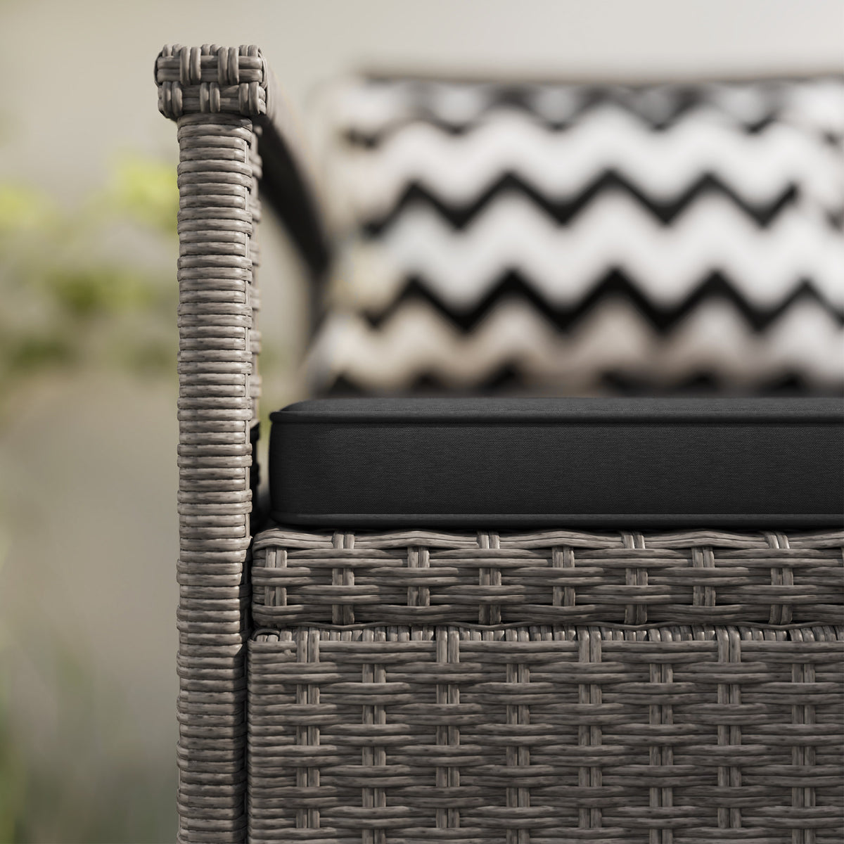 Banc extérieur jardin 2 places banc de rangement 160L en rotin PE avec coussin 2 oreillers 112 x 62 x 82 cm gris