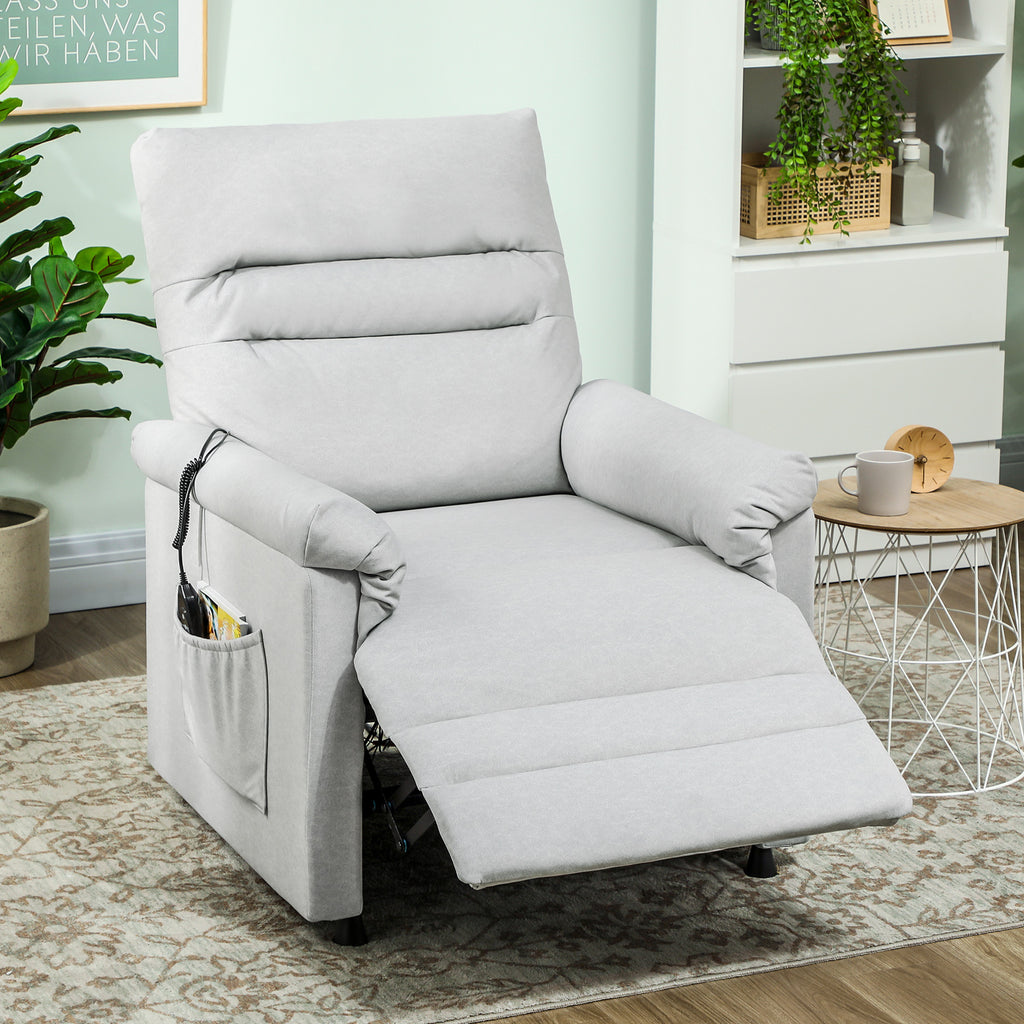 Fauteuil relax électrique massant et chauffant, fauteuil inclinable, repose-pieds, moteur silencieux, 82x99x106cm, gris