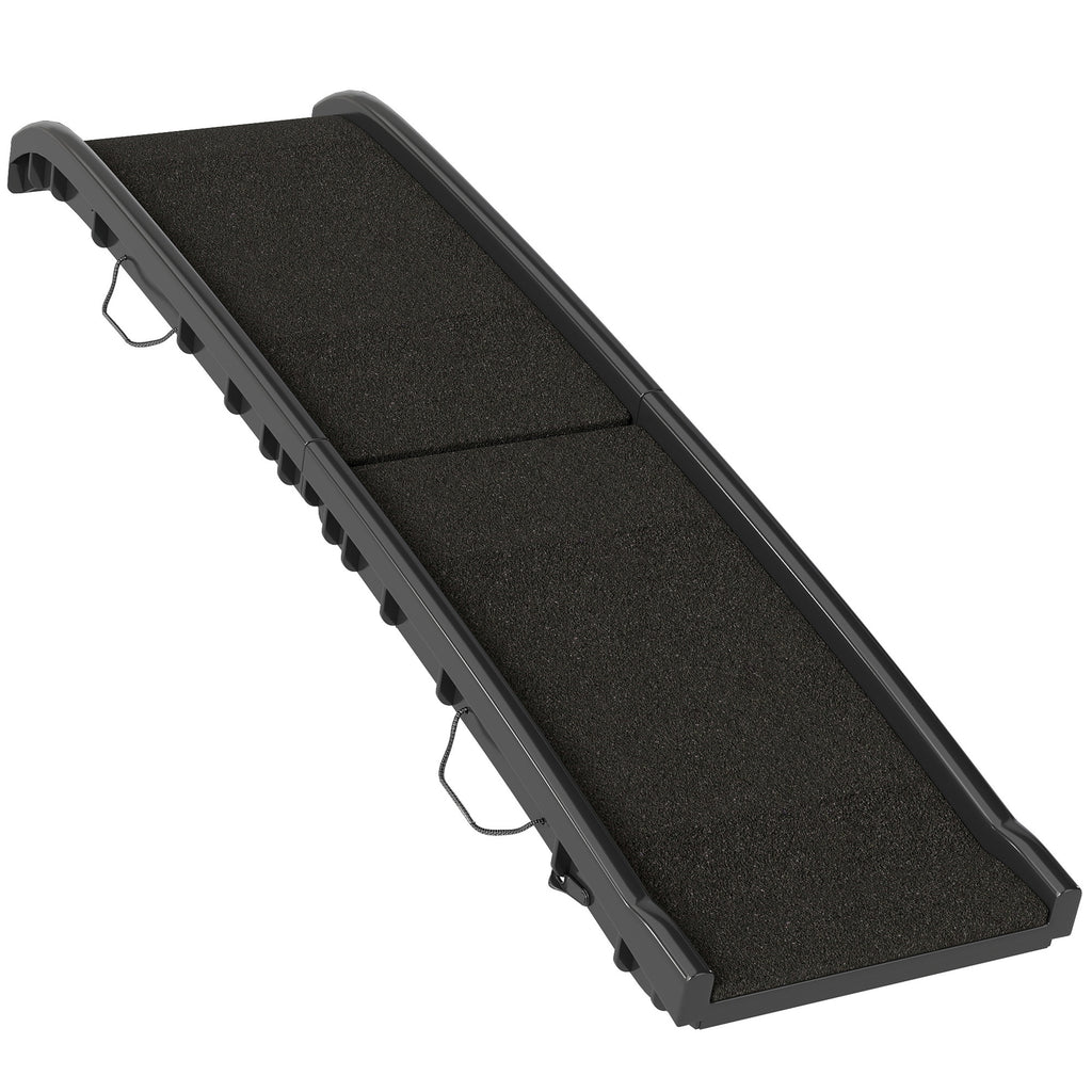 Rampe pliable pour chiens, escalier pour chien en PP avec pente douce et surface antidérapante, 155x38,5x15,5cm, noir