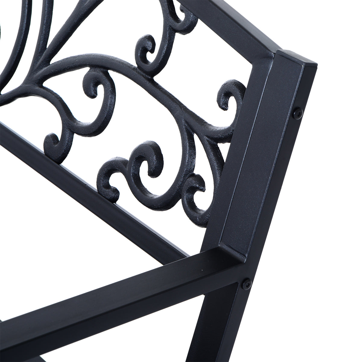 Banc de jardin terrasse en acier fonte noir 3 places 127 x 60 x 85 cm charge max 240 Kg