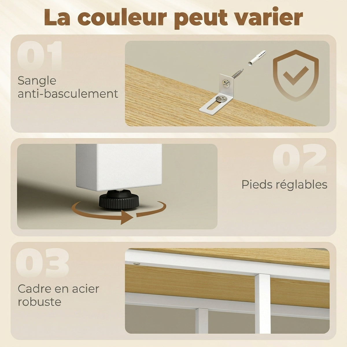 Étagère de rangement de cuisine avec paniers coulissants et placard, support micro-ondes, 100 x 35 x 80 cm, blanc