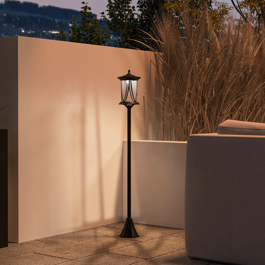 Lampadaire solaire extérieur lampadaire de jardin LED avec interrupteur marche/arrêt 17 x 17 x 127 cm noir