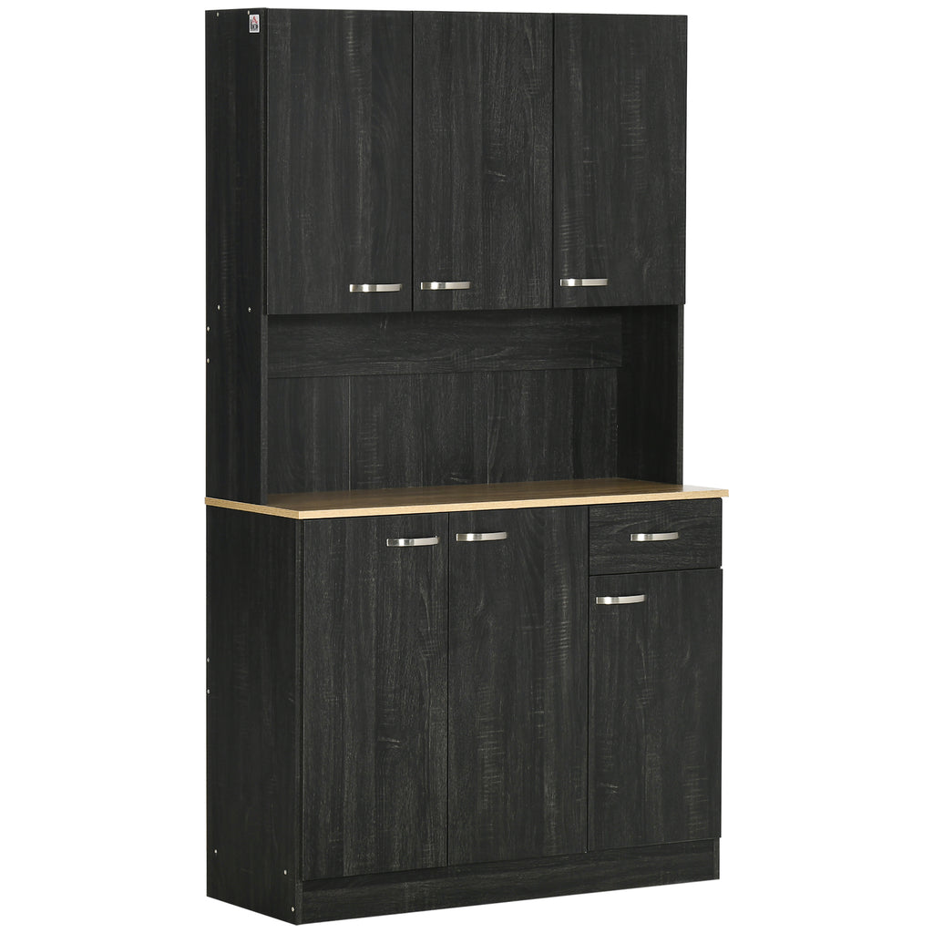 Buffet de cuisine armoire de cuisine contemporaine multi-rangements 6 portes 1 tiroir + grand plateau