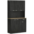 Buffet de cuisine armoire de cuisine contemporaine multi-rangements 6 portes 1 tiroir + grand plateau