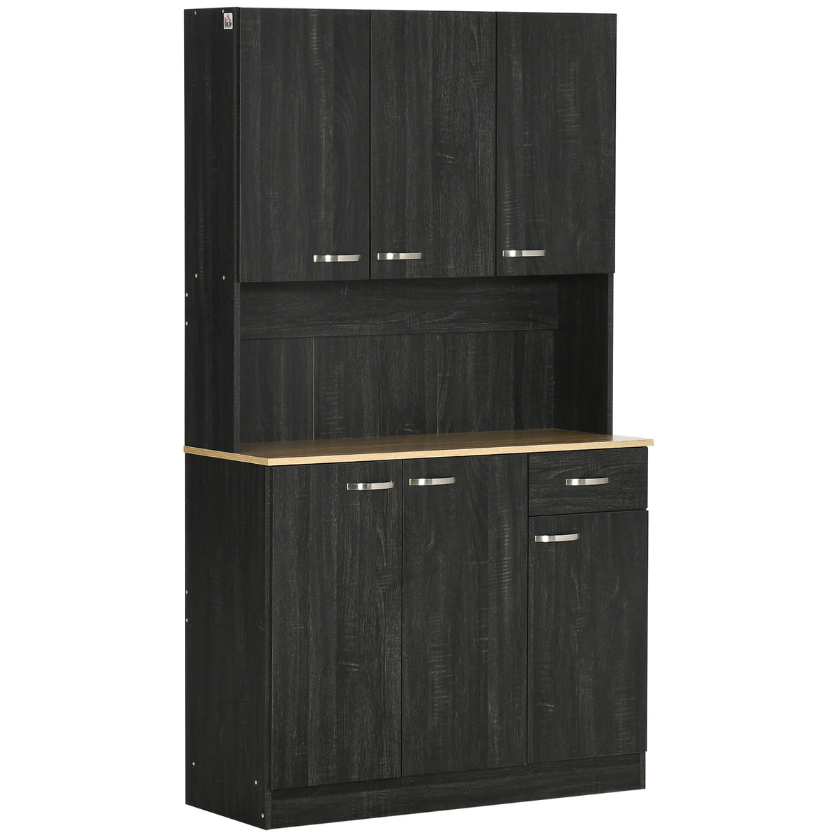 Buffet de cuisine armoire de cuisine contemporaine multi-rangements 6 portes 1 tiroir + grand plateau