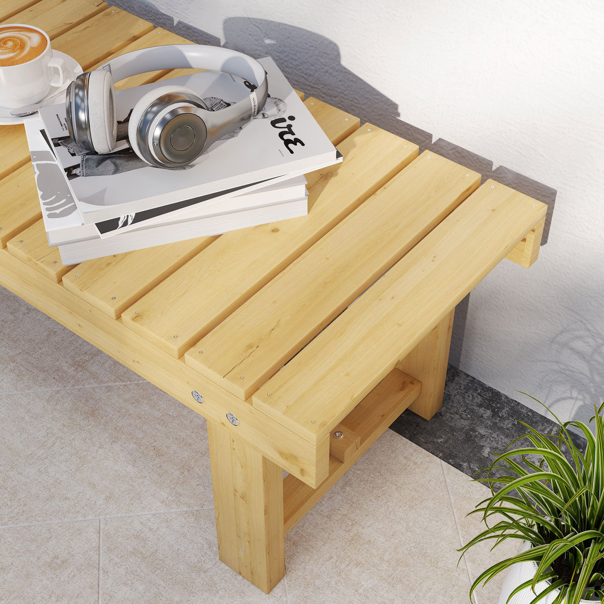 Banc de Jardin 2 Places Style Rural Chic Assise à Lattes dim. 110L x 38l x 35H cm Bois de Sapin pré-huilé